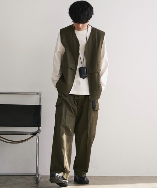 MILITARY ZIP SIDE SLIT VEST（ベスト）｜WYM LIDNM（ウィム バイ
