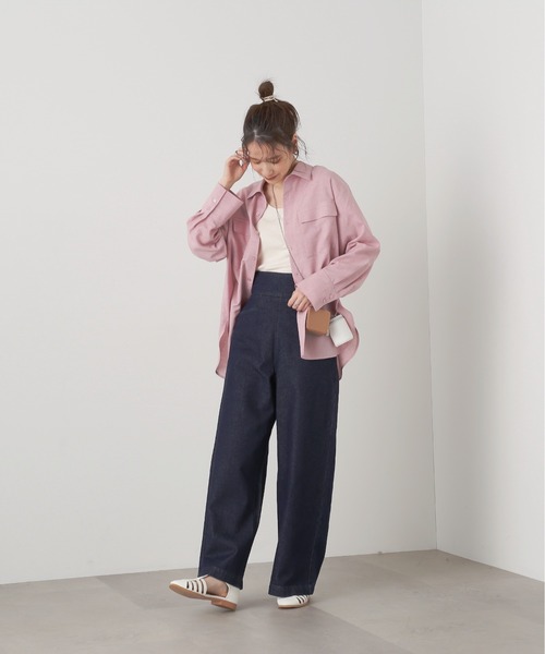 N.（N. Natural Beauty Basic）（エヌエヌナチュラルビューティーベーシック）の「◆ポプリンフラップポケットシャツ（シャツ/ブラウス・レディース・グレー/ピンク/ミント・MEDIUM）」の13枚目の写真