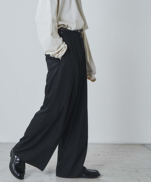 THE STANDARD（ザスタンダード）の「WEGO/【CTHY×THE STANDARD】タックワイドトラウザー（スラックス・メンズ・ブラック・MEDIUM/LARGE）」の9枚目の写真
