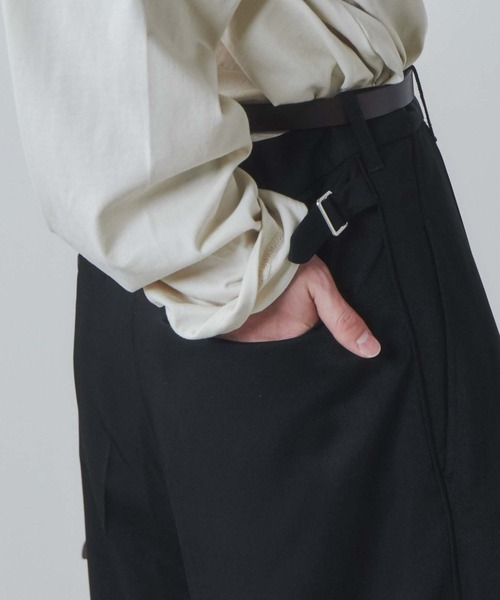 THE STANDARD（ザスタンダード）の「WEGO/【CTHY×THE STANDARD】タックワイドトラウザー（スラックス・メンズ・ブラック・MEDIUM/LARGE）」の5枚目の写真