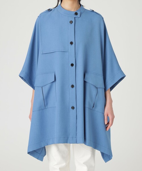 LOVELESS（ラブレス）の「トレンチポンチョ（ポンチョ・レディース・ブルー/ベージュ系その他/ダークネイビー・FREE）」の4枚目の写真