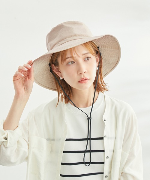 ROPE' PICNIC（ロペピクニック）の「【コカゲル】UVカット/ナイロンツバ広ハット（ハット・レディース・ブラック/ベージュ系その他・FREE）」の2枚目の写真