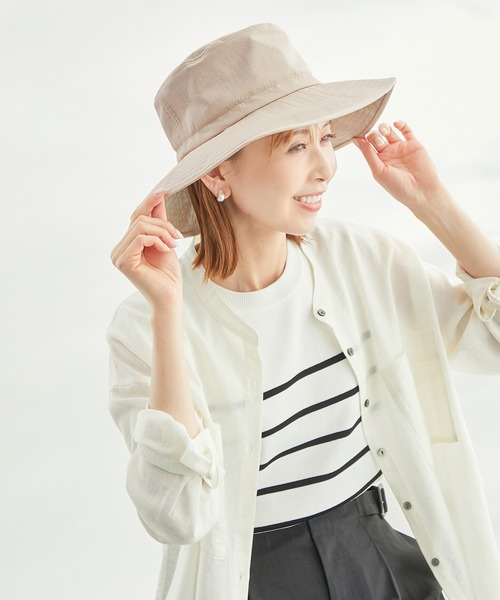 ROPE' PICNIC（ロペピクニック）の「【コカゲル】UVカット/ナイロンツバ広ハット（ハット・レディース・ブラック/ベージュ系その他・FREE）」の15枚目の写真