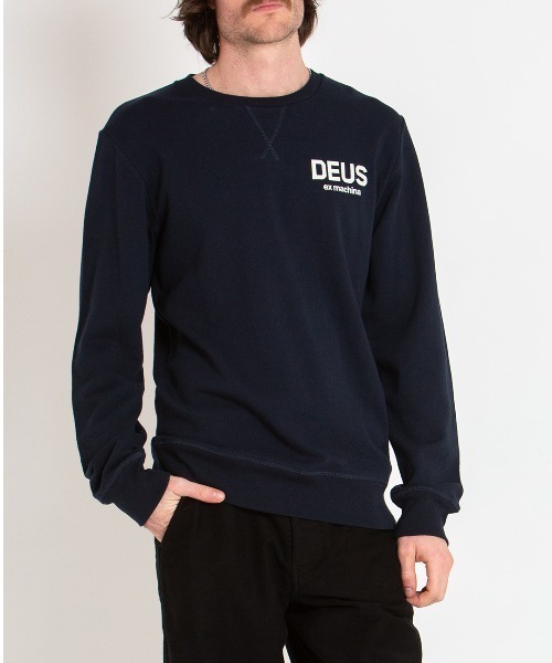 DEUS EX MACHINA(デウスエクスマキナ)の「RASCO CREW(スウェット・メンズ・ネイビー/オフホワイト・LARGE/MEDIUM/SMALL)」の1枚目の写真
