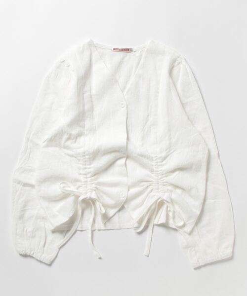 NinaetLina（ニナエリナ）の「シャーリング長袖ブラウス（シャツ/ブラウス・レディース・ホワイト/モカ・L/XL/M）」の8枚目の写真