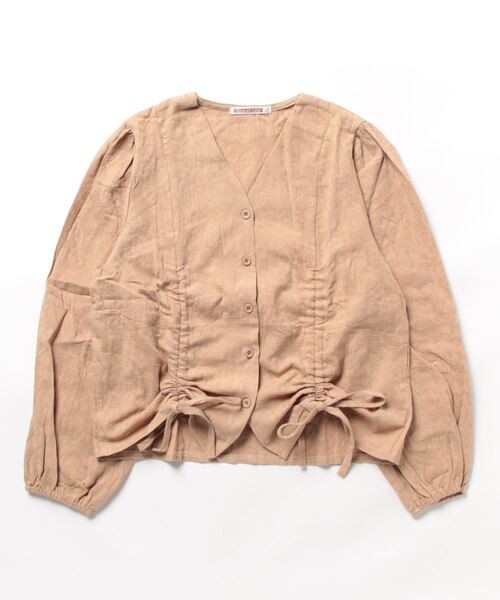 NinaetLina（ニナエリナ）の「シャーリング長袖ブラウス（シャツ/ブラウス・レディース・ホワイト/モカ・L/XL/M）」の9枚目の写真