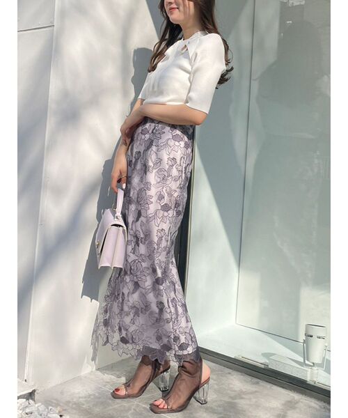 MERCURYDUO(マーキュリーデュオ)の「2WAYリボンカットアウトリブニット(ニット/セーター・レディース・チャコールグレー/オフホワイト/ブラック/ブラウン・FREE)」の10枚目の写真