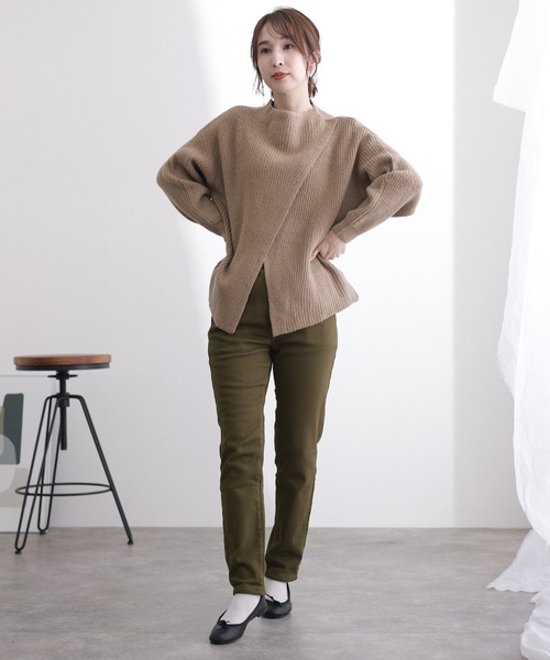 ElegChic(エレグシック)の「裏フリースツイル ウエストゴム パンツ(チノパンツ・レディース・ベージュ/カーキ/ブラック・XL/XXL/4L/L/M)」の15枚目の写真