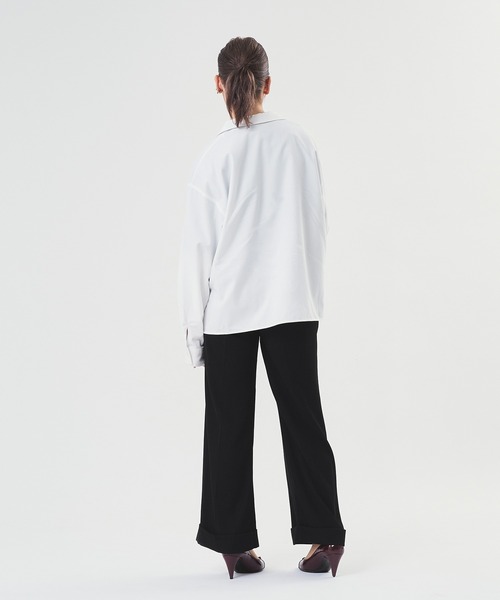 Adoon plain（アドーンプレーン）の「【Oversized skipper shirt】/オーバーサイズスキッパーシャツ（シャツ/ブラウス・メンズ・ブルー/オフホワイト/ブラック・MEDIUM/LARGE）」の7枚目の写真