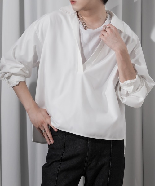 セール】【Oversized skipper shirt】/オーバーサイズスキッパー