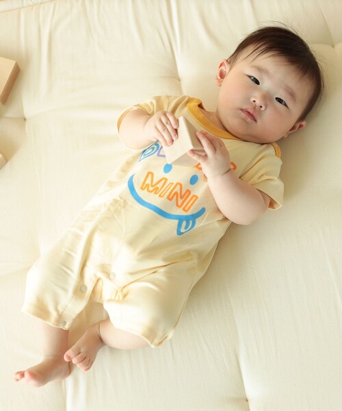 BEAMS mini(ビームスミニ)の「【WEB限定】半袖 スマイルプリント ロンパース(70~80cm)(ロンパース・キッズ・ホワイト系その他5/レッド系その他/サックスブルー/ホワイト系その他7・80/70)」の3枚目の写真