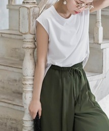 VICKY | 【これからの夏に大活躍！機能性素材】さらさらフレンチスリーブ《手洗い可能》(Tシャツ/カットソー)