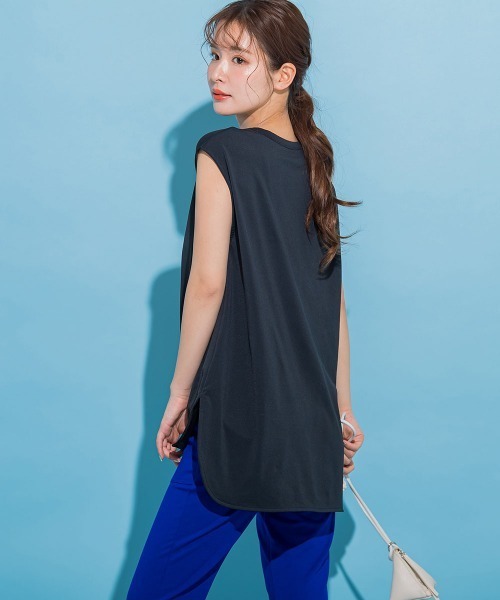 VICKY(ビッキー)の「【これからの夏に大活躍!機能性素材】さらさらフレンチスリーブ《手洗い可能》(Tシャツ/カットソー・レディース・ホワイト/ブラック/カーキ/イエロー/ネイビー/ベージュ・M)」の8枚目の写真