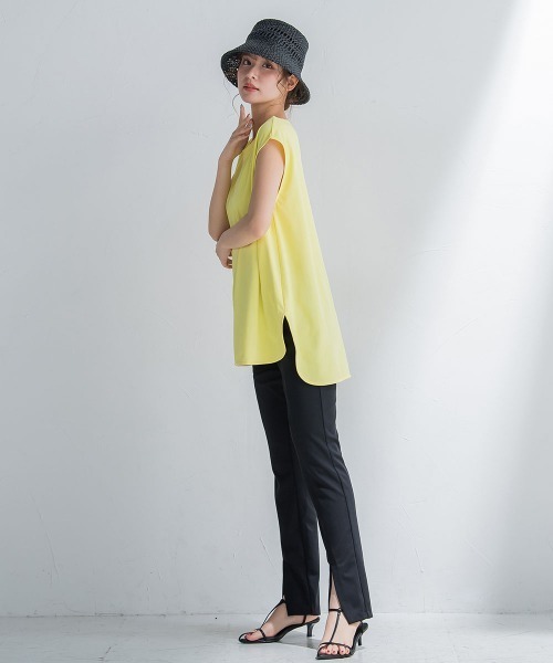VICKY(ビッキー)の「【これからの夏に大活躍!機能性素材】さらさらフレンチスリーブ《手洗い可能》(Tシャツ/カットソー・レディース・ホワイト/ブラック/カーキ/イエロー/ネイビー/ベージュ・M)」の14枚目の写真