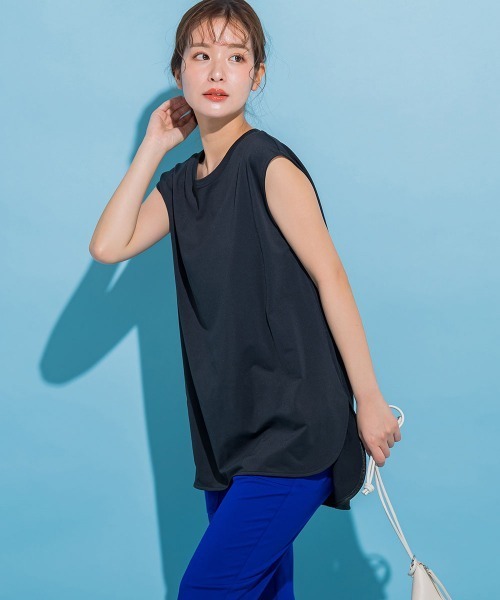 VICKY(ビッキー)の「【これからの夏に大活躍!機能性素材】さらさらフレンチスリーブ《手洗い可能》(Tシャツ/カットソー・レディース・ホワイト/ブラック/カーキ/イエロー/ネイビー/ベージュ・M)」の16枚目の写真