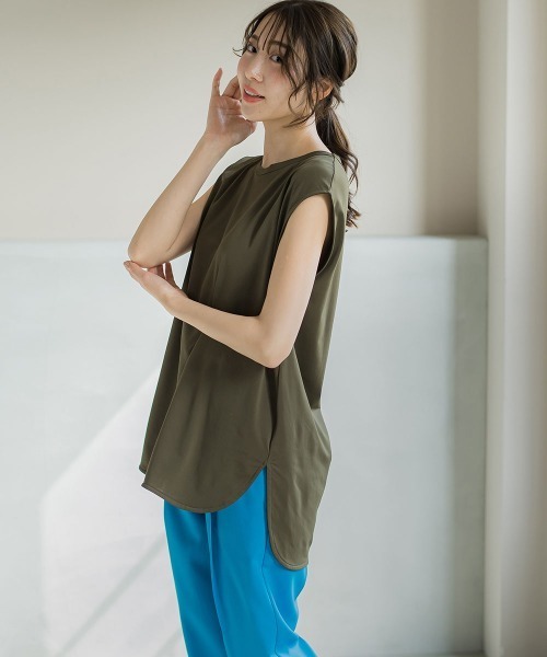 VICKY(ビッキー)の「【これからの夏に大活躍!機能性素材】さらさらフレンチスリーブ《手洗い可能》(Tシャツ/カットソー・レディース・ホワイト/ブラック/カーキ/イエロー/ネイビー/ベージュ・M)」の18枚目の写真