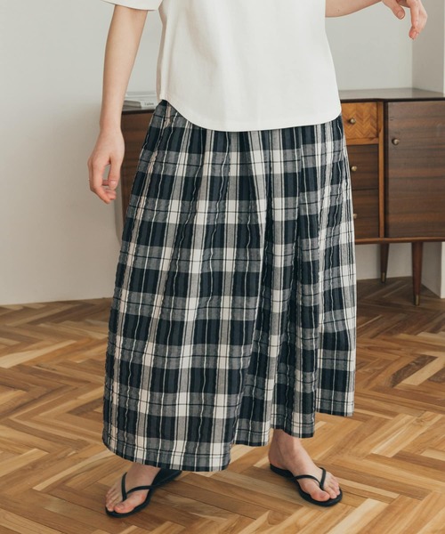 FORK&SPOON（フォークアンドスプーン）の「FORK&SPOON　サッカーチェックスカート（スカート・レディース・ブルー/ブラック・1/2）」の7枚目の写真