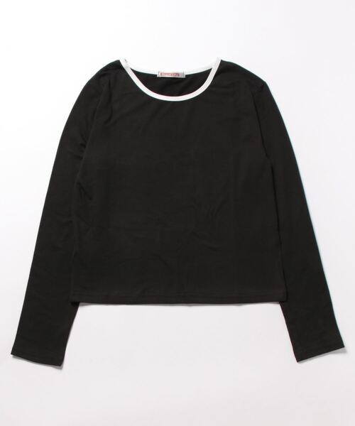NinaetLina（ニナエリナ）の「無地リンガーカットソー（Tシャツ/カットソー・レディース・ブラック/ホワイト/グレー・FREE）」の6枚目の写真