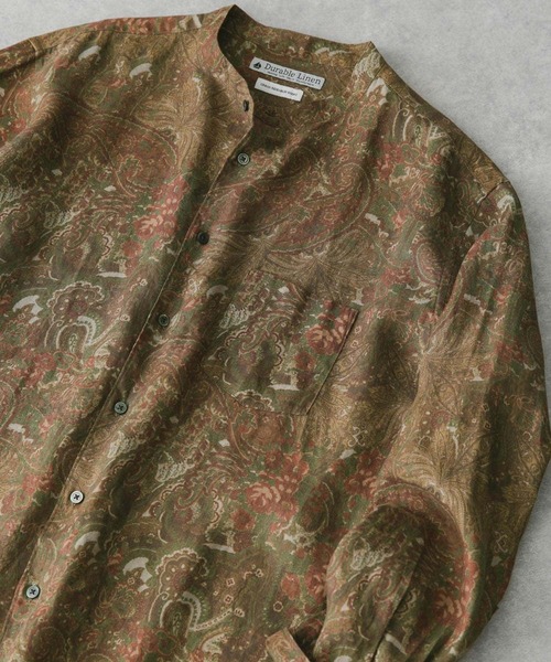 URBAN RESEARCH DOORS（アーバンリサーチドアーズ）の「シルケットリネンバンドカラーロングスリーブシャツ（シャツ/ブラウス・メンズ・ブラウン/ホワイト/ブルー/グリーン/イエロー/ホワイト系その他・MEDIUM/LARGE/X-LARGE）」の4枚目の写真