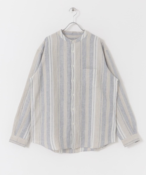 URBAN RESEARCH DOORS（アーバンリサーチドアーズ）の「シルケットリネンバンドカラーロングスリーブシャツ（シャツ/ブラウス・メンズ・ブラウン/ホワイト/ブルー/グリーン/イエロー/ホワイト系その他・MEDIUM/LARGE/X-LARGE）」の19枚目の写真