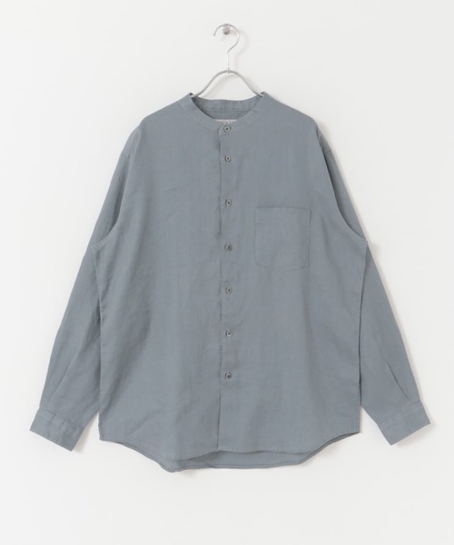 URBAN RESEARCH DOORS（アーバンリサーチドアーズ）の「シルケットリネンバンドカラーロングスリーブシャツ（シャツ/ブラウス・メンズ・ブラウン/ホワイト/ブルー/グリーン/イエロー/ホワイト系その他・MEDIUM/LARGE/X-LARGE）」の16枚目の写真