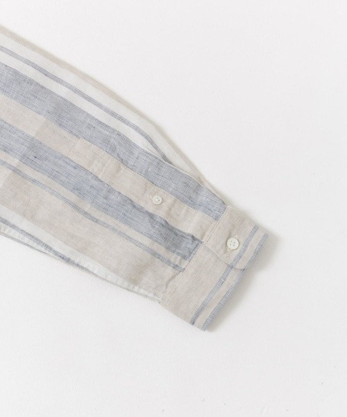 URBAN RESEARCH DOORS（アーバンリサーチドアーズ）の「シルケットリネンバンドカラーロングスリーブシャツ（シャツ/ブラウス・メンズ・ブラウン/ホワイト/ブルー/グリーン/イエロー/ホワイト系その他・MEDIUM/LARGE/X-LARGE）」の11枚目の写真