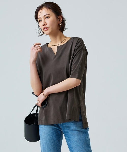 [RASW]バイオシルケットキーネックTシャツ