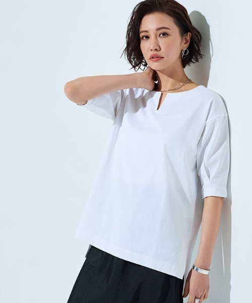 [RASW]バイオシルケットキーネックTシャツ