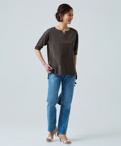 [RASW]バイオシルケットキーネックTシャツ