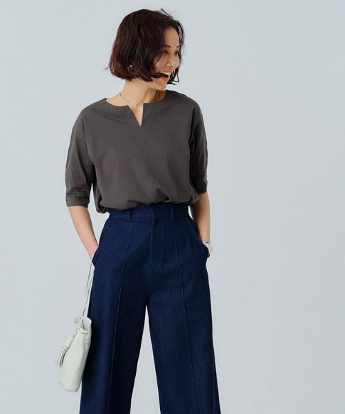 [RASW]バイオシルケットキーネックTシャツ