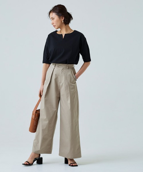 RASW（ラス）の「[RASW] バイオシルケットキーネックTシャツ（Tシャツ/カットソー・レディース・ブラック/オフホワイト/ブラウン系その他・M/L）」の13枚目の写真