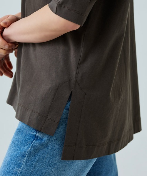 RASW（ラス）の「[RASW] バイオシルケットキーネックTシャツ（Tシャツ/カットソー・レディース・ブラック/オフホワイト/ブラウン系その他・M/L）」の10枚目の写真