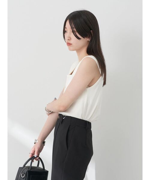 earth music&ecology（アースミュージックアンドエコロジー）の「リブフレンチタンクトップ（インナーウェア/肌着・レディース・イエロー/モカ/チャコールグレー/オフホワイト・S/M）」の6枚目の写真