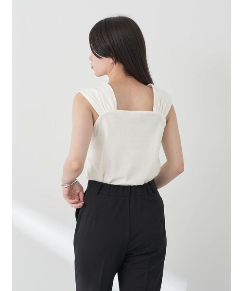 earth music&ecology（アースミュージックアンドエコロジー）の「リブフレンチタンクトップ（インナーウェア/肌着・レディース・イエロー/モカ/チャコールグレー/オフホワイト・S/M）」の9枚目の写真