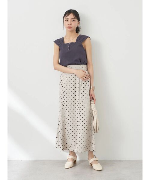 earth music&ecology（アースミュージックアンドエコロジー）の「リブフレンチタンクトップ（インナーウェア/肌着・レディース・イエロー/モカ/チャコールグレー/オフホワイト・S/M）」の18枚目の写真