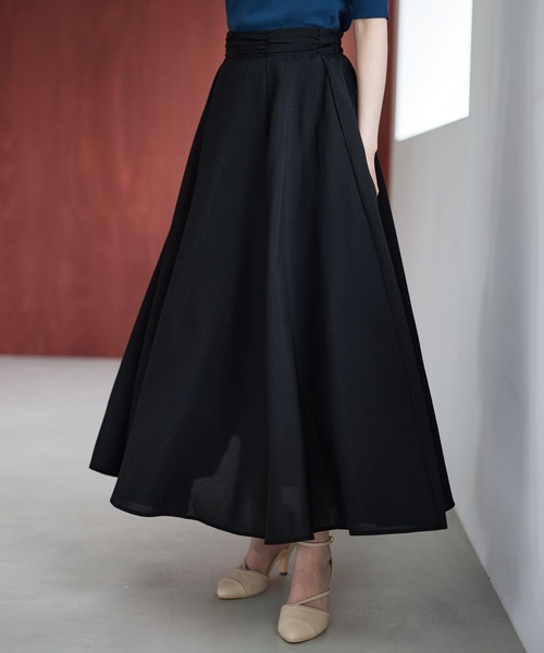 Andemiu（アンデミュウ）の「【選べる着丈/ZOZO限定カラー】10thアソートフレアスカート904136（スカート・レディース・グリーン/オフホワイト/ブラック/ブルー/グリーン系その他/スミクロ/イエロー/ネイビー/ブラウン/ピンク/グレー/ブラック系5/ブラック系/ブラック系6/ブルー系1/グレー系4/レッド系8/ブラック系3/ネイビー系5/オレンジ系5/カーキ系8/ベージュ/ナチュラル/ライトブラック/オリーブ/アイボリー/ブラウン系その他4/その他8/ベージュ系その他2/カーキ/ブラウン系その他7・ﾌﾘ-/FREE）」の9枚目の写真