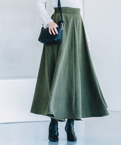 Andemiu（アンデミュウ）の「【選べる着丈/ZOZO限定カラー】10thアソートフレアスカート904136（スカート・レディース・グリーン/オフホワイト/ブラック/ブルー/グリーン系その他/スミクロ/イエロー/ネイビー/ブラウン/ピンク/グレー/ブラック系5/ブラック系/ブラック系6/ブルー系1/グレー系4/レッド系8/ブラック系3/ネイビー系5/オレンジ系5/カーキ系8/ベージュ/ナチュラル/ライトブラック/オリーブ/アイボリー/ブラウン系その他4/その他8/ベージュ系その他2/カーキ/ブラウン系その他7・ﾌﾘ-/FREE）」の19枚目の写真