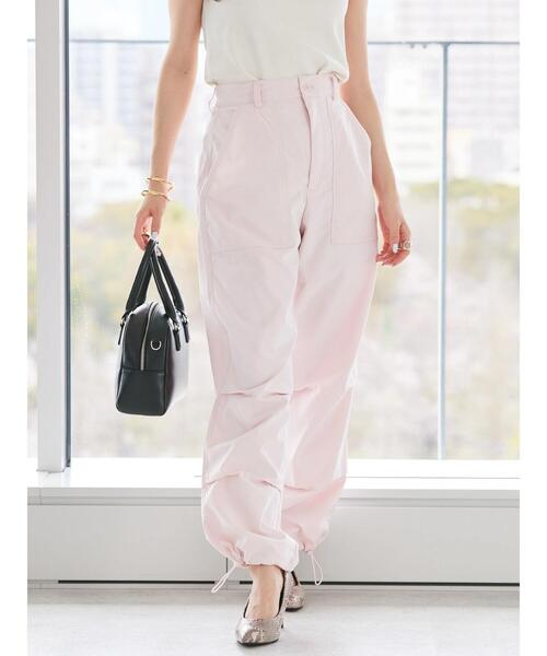 AMERICAN HOLIC(アメリカンホリック)の「ドローコードベイカーイージーパンツ(カーゴパンツ・レディース・アイボリー/ピンク・L/M)」の3枚目の写真