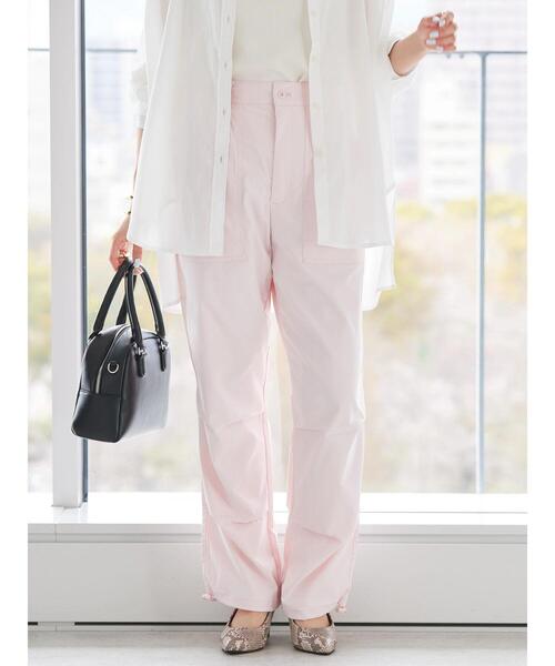 AMERICAN HOLIC(アメリカンホリック)の「ドローコードベイカーイージーパンツ(カーゴパンツ・レディース・アイボリー/ピンク・L/M)」の7枚目の写真