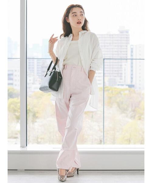 AMERICAN HOLIC(アメリカンホリック)の「ドローコードベイカーイージーパンツ(カーゴパンツ・レディース・アイボリー/ピンク・L/M)」の10枚目の写真