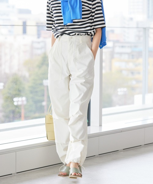 AMERICAN HOLIC(アメリカンホリック)の「ドローコードベイカーイージーパンツ(カーゴパンツ・レディース・アイボリー/ピンク・L/M)」の1枚目の写真