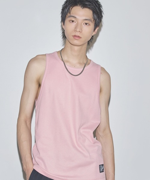 BRIEFING タンクトップ Mサイズ ブラック/ホワイト　　① セール】ワンポイントワッフルタンクトップ【UNISEX】（タンク