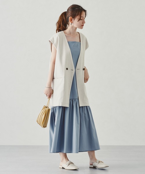 acro（アクロ）の「■キャミワンピースセットポンチトップス/AC3301（ワンピース・レディース・ブルー/ブラック・ﾌﾘ-）」の16枚目の写真