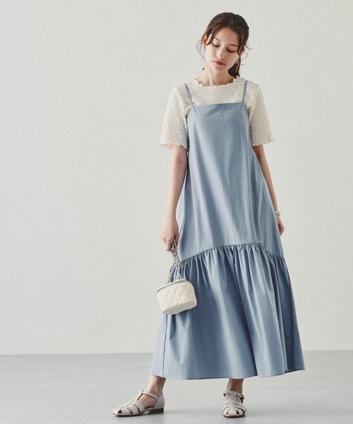 acro（アクロ）の「■キャミワンピースセットポンチトップス/AC3301（ワンピース・レディース・ブルー/ブラック・ﾌﾘ-）」の10枚目の写真