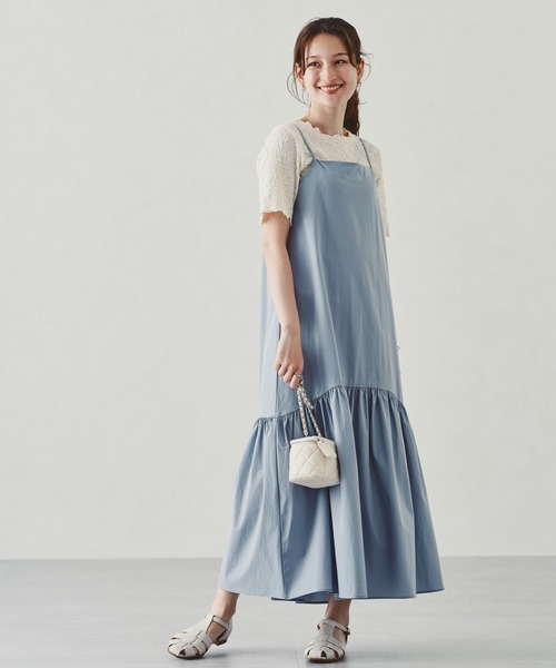 acro（アクロ）の「■キャミワンピースセットポンチトップス/AC3301（ワンピース・レディース・ブルー/ブラック・ﾌﾘ-）」の7枚目の写真