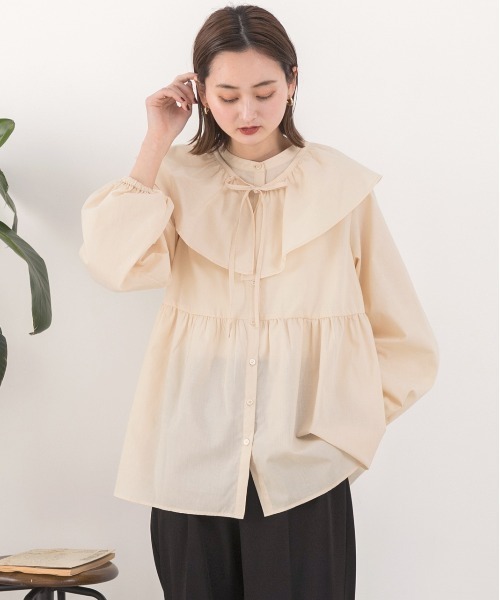 ad thie(アドティエ)の「マルチWAY 襟付きティアード シャツ(シャツ/ブラウス・レディース・ピンク/ブラック/オフホワイト・FREE)」の13枚目の写真