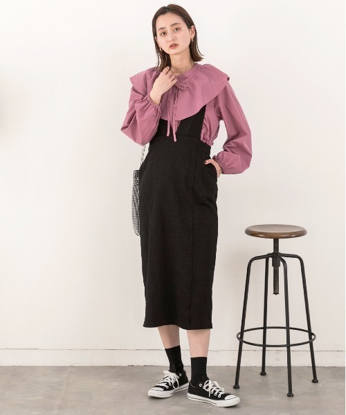 ad thie(アドティエ)の「マルチWAY 襟付きティアード シャツ(シャツ/ブラウス・レディース・ピンク/ブラック/オフホワイト・FREE)」の7枚目の写真