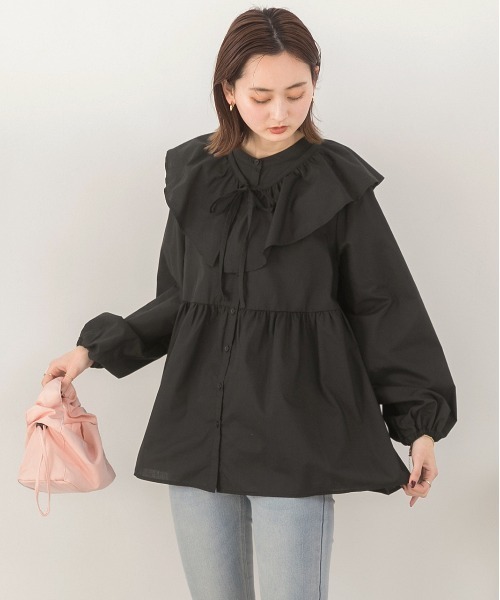 ad thie(アドティエ)の「マルチWAY 襟付きティアード シャツ(シャツ/ブラウス・レディース・ピンク/ブラック/オフホワイト・FREE)」の5枚目の写真