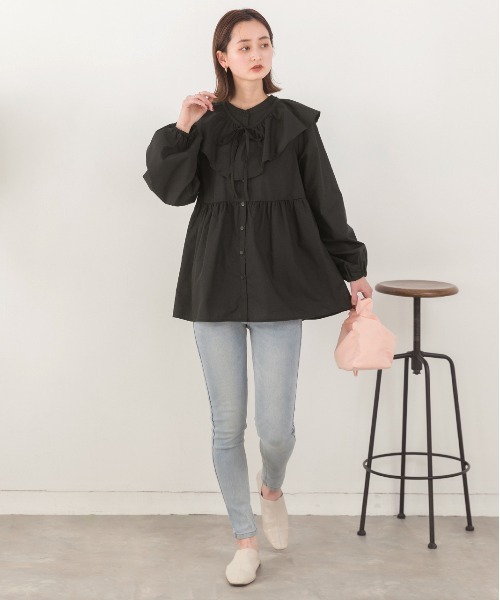 ad thie(アドティエ)の「マルチWAY 襟付きティアード シャツ(シャツ/ブラウス・レディース・ピンク/ブラック/オフホワイト・FREE)」の17枚目の写真