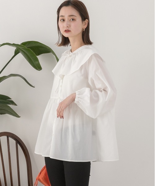 ad thie(アドティエ)の「マルチWAY 襟付きティアード シャツ(シャツ/ブラウス・レディース・ピンク/ブラック/オフホワイト・FREE)」の15枚目の写真